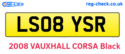LS08YSR are the vehicle registration plates.