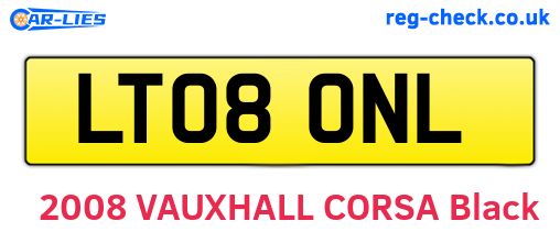 LT08ONL are the vehicle registration plates.
