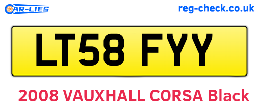 LT58FYY are the vehicle registration plates.