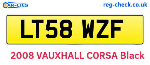 LT58WZF are the vehicle registration plates.
