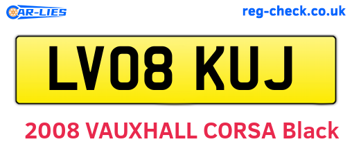 LV08KUJ are the vehicle registration plates.