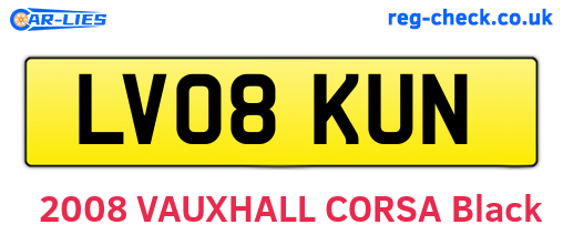 LV08KUN are the vehicle registration plates.