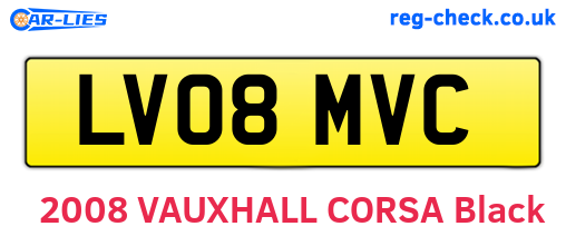 LV08MVC are the vehicle registration plates.