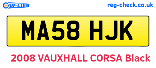 MA58HJK are the vehicle registration plates.