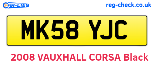 MK58YJC are the vehicle registration plates.
