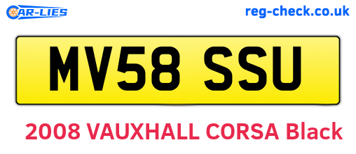 MV58SSU are the vehicle registration plates.