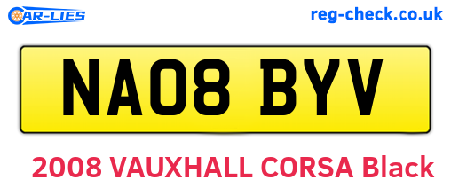 NA08BYV are the vehicle registration plates.