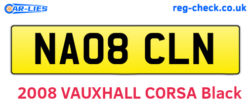 NA08CLN are the vehicle registration plates.