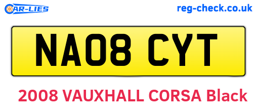 NA08CYT are the vehicle registration plates.