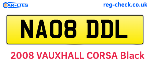 NA08DDL are the vehicle registration plates.