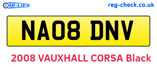 NA08DNV are the vehicle registration plates.