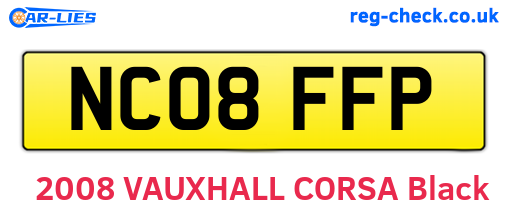 NC08FFP are the vehicle registration plates.