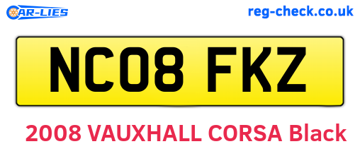 NC08FKZ are the vehicle registration plates.