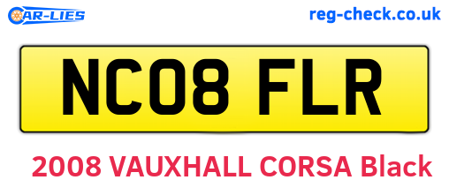 NC08FLR are the vehicle registration plates.