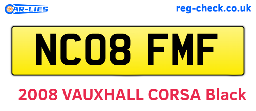 NC08FMF are the vehicle registration plates.