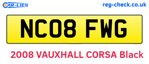 NC08FWG are the vehicle registration plates.