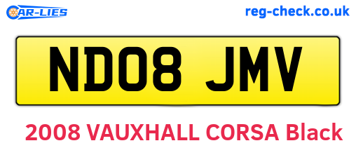 ND08JMV are the vehicle registration plates.