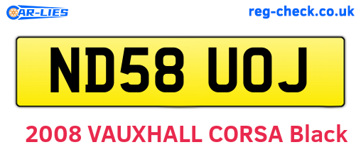 ND58UOJ are the vehicle registration plates.