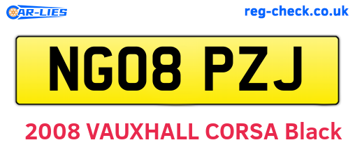 NG08PZJ are the vehicle registration plates.