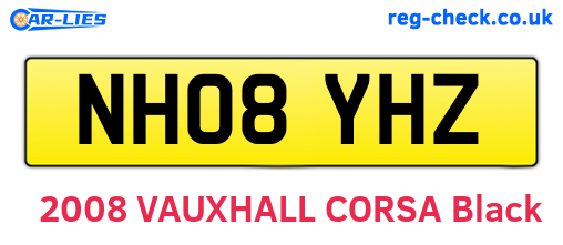 NH08YHZ are the vehicle registration plates.