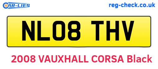 NL08THV are the vehicle registration plates.