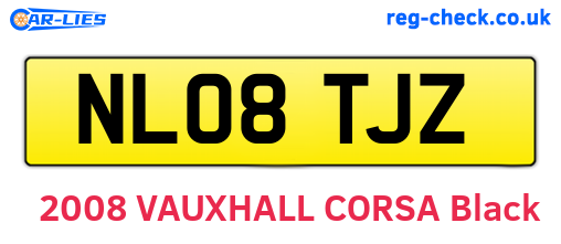 NL08TJZ are the vehicle registration plates.