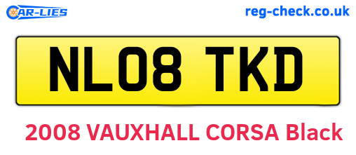 NL08TKD are the vehicle registration plates.