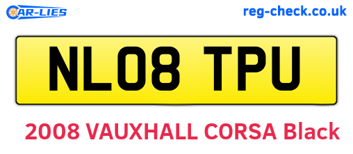 NL08TPU are the vehicle registration plates.