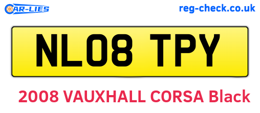 NL08TPY are the vehicle registration plates.
