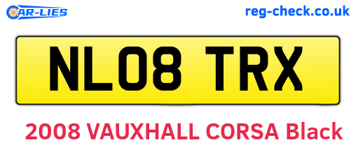 NL08TRX are the vehicle registration plates.