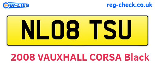 NL08TSU are the vehicle registration plates.