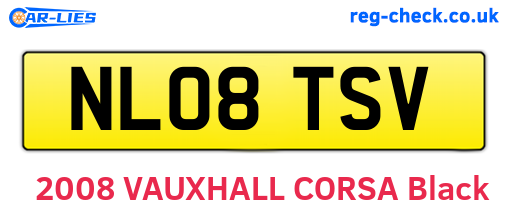 NL08TSV are the vehicle registration plates.