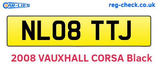 NL08TTJ are the vehicle registration plates.