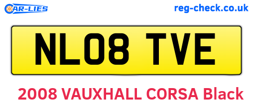 NL08TVE are the vehicle registration plates.