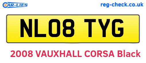 NL08TYG are the vehicle registration plates.
