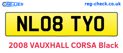 NL08TYO are the vehicle registration plates.