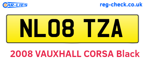 NL08TZA are the vehicle registration plates.