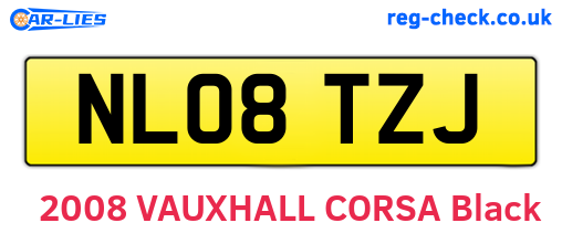 NL08TZJ are the vehicle registration plates.