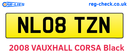 NL08TZN are the vehicle registration plates.