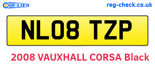 NL08TZP are the vehicle registration plates.