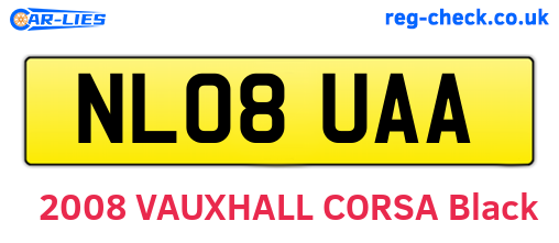 NL08UAA are the vehicle registration plates.