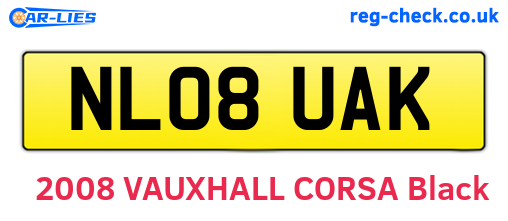 NL08UAK are the vehicle registration plates.