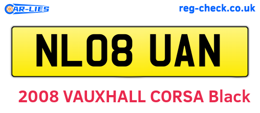 NL08UAN are the vehicle registration plates.