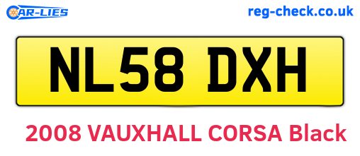 NL58DXH are the vehicle registration plates.