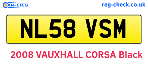 NL58VSM are the vehicle registration plates.