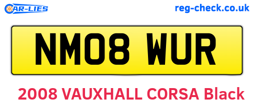 NM08WUR are the vehicle registration plates.