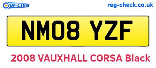 NM08YZF are the vehicle registration plates.
