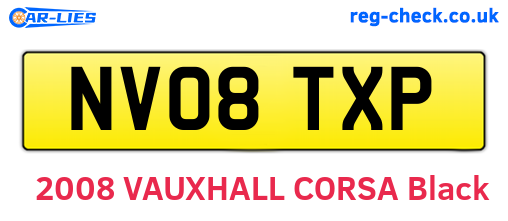 NV08TXP are the vehicle registration plates.