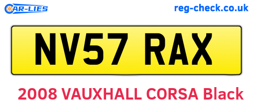 NV57RAX are the vehicle registration plates.