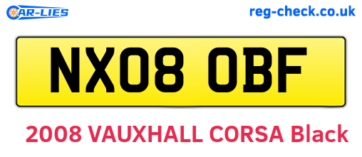 NX08OBF are the vehicle registration plates.